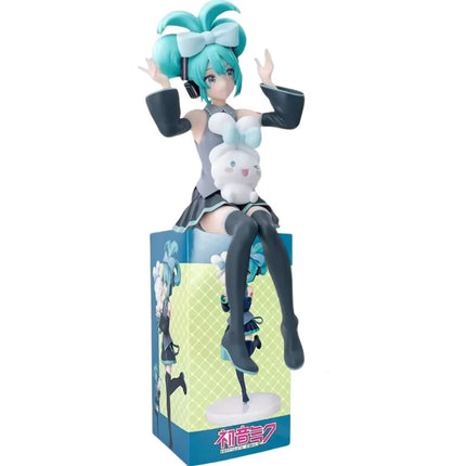 In stock Hatsune Miku Desktop Cute Action Figure 11cm Neko T-Shirt Ver. Anime Figurine Kawaii  Model Toy Gift