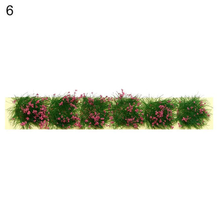 1Set Miniature Flower Cluster Garden Decor DIY Grass Tufts Building Layout Static Scenery Model 9*1*0.6cm Durable Sand Table