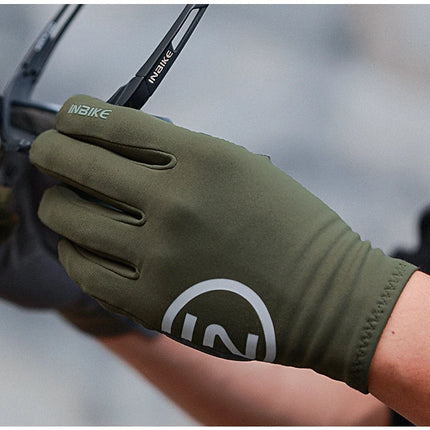INBIKE 2024 Cycling Gloves Gel Padded for Men Autumn Winter Fleece Road Bike Gloves MTB Full Finger Touchscreen Bike Accessories