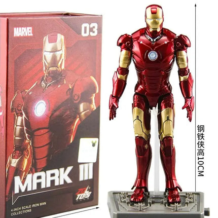 10-12CM Marvel Anime Figure Spiderman Hulk Iron Man Venom  Captain America Thanos Movable Joints PVC Dolls Toy Gift For Children