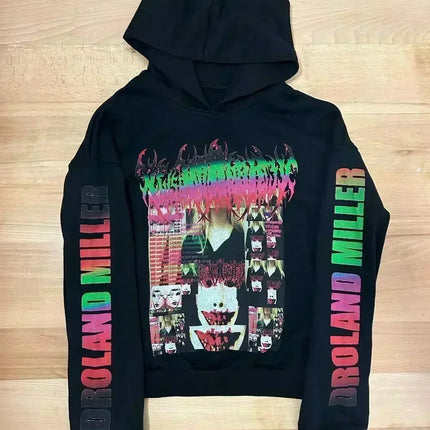 Harajuku Drolandmiller Green Kiss Hoodies Women Gothic Punk Streetwear Grunge Sweatshirt Oversized Hip Hop Hoodie Y2k Clothes
