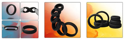 6 Pcs Male Penis Rings Cock Rings Sleeve Delay Ejaculation Silicone Beaded Time Lasting Erection Sex Toys For Men Adult Games