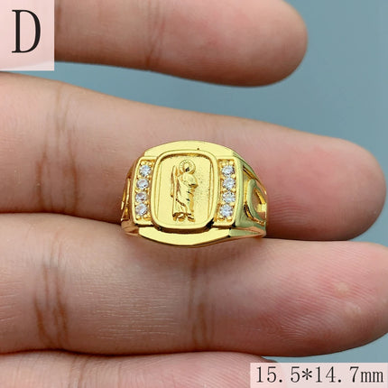 Luxury Shiny Crystal Zircon St. Jude Virgin Mary Open Rings For Women Fashion Lucky Religious Jewelry Birthday Gift