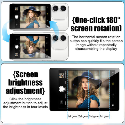 Wireless Magnetic Self Monitor Screen for Using Phone Rear Camera for Phone Selfie Mirroring Vlog Live Stream Video Recording