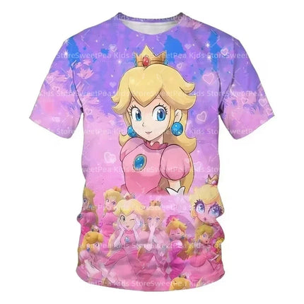 2026 New Anime Super Mario T Shirt Summer Fashion Casual T-shirt Boy Girl Unisex Children's Clothing T Shirt Ventilate Tops