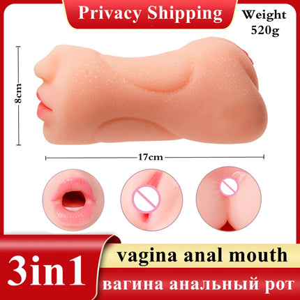 Male Blowjob Masturbators Pocket Pussy Masturbation Stick Sex Toys For Men Deep Throat Artificial Realistic Rubber Vagina Pusssy