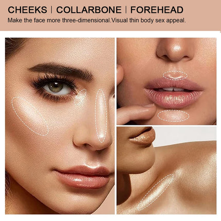 2 Colors Highlight For Face Cosmetic Face Brighten Highlighter Stick Face Contour Bronzer Shimmer Illuminator Stick Makeup Tools