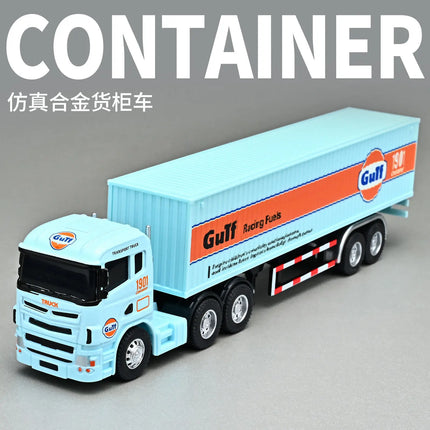 Alloy Car Model Container Transport Truck Engineering Trailer Toy Car Gift Display Collection