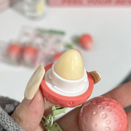 Strawberry Keychain Temperature Color Changing Lipstick Long Lasting Moisturizing Nourishing Lip Balm Cute Lip Gloss Cosmetics