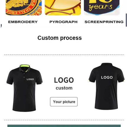 2023 Quick-drying Sports Polo Shirt Custom Design Company Brand Logo/Print Embroidery Breathable Lapel Short Sleeve Tops S-4XL