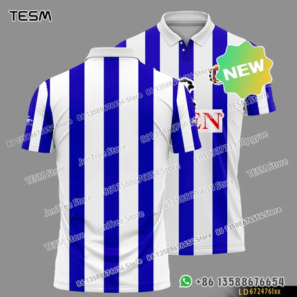 TESM Summer POLO Shirt Men Summer Sports V-neck T-shirt Street Trendy Short Sleeve 3D HD Print T-shirt