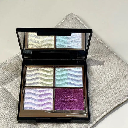 Herorange Color Block Dream Shadow Palette Four-Color Glitter Chameleon Effect Pearlescent Sparkling Easy to Apply Long-Lasting Non-Fading Mashed Potato Texture Four-Color Eyeshadow Palette Cosmetics Christmas Gift