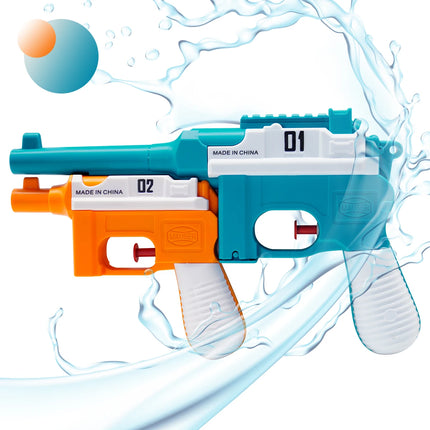 Mauser 2 in 1 Detachable Water Gun, Summer Outdoor Beach Pool Toy with Secret Storage Compartment, Kids Birthday Party Gift