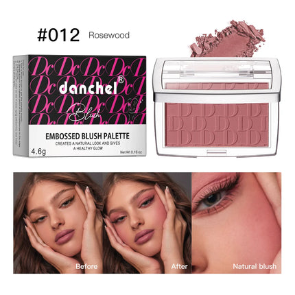 Hot Matte Embossed Blush Palette Rosy Blusher Facial Blush Powder High Pigmented Pink Coral Rouged For Cheeks Smooth Cosmetics