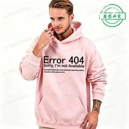 404 Error Coding Men Hoodies Geek Programmer Graphic Tracksuits Autumn Winter Man Sportwear Geek Sweatshirts Tops Gifts