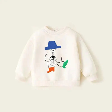 Winter Kids Sweatshirts Plus Velvet Children Pullover 2024 Warm Boy T-shirts Cartoon Girls Fleece Hoodies Baby Outerwear Clothes