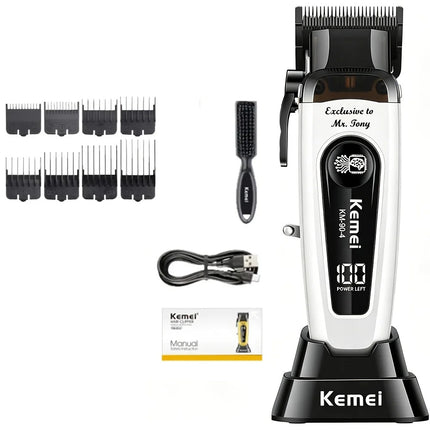 Kemei Professional Brushless Motor Hair Clippers 11500RPM Cordless Barber Electric Hair Trimmer DLC-Blade Hair Cutting Machine