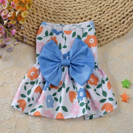 Spring Dog Princess Dress Kitten Pet Skirt Cute Dog‘s Summer Dress Bow Lace for Small Medium Puppy Poodle Chihuahua