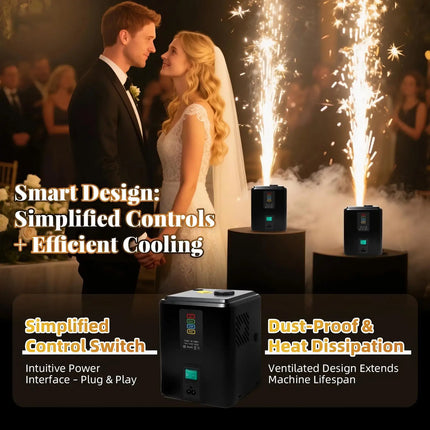 EU Stock Fast Delivery Mini 350W Wireless Electronic Spark Machine with Remote for Wedding Stage Party DJ Effects