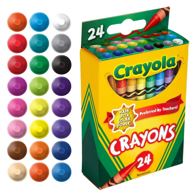Crayola 24ct Crayons Kids School Supplies Art Classroom Must-Haves for Teachers Coloring Gift Ages 3+