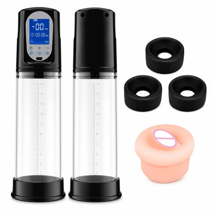 Electric Vacuum Penis Pump Penis Extender 4 Sucking Modes LED Display Rechargeable Cock Training Penis Extension Men's Sex Toy