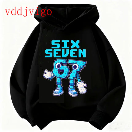 Hoodie 67 Six Seven Clothing Steal A BrainRot Cartoon Girls Boy Hooded Italian Brainrot Sweatshirt Children Korean Tops Girls