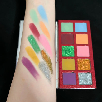 DRAMO 10 Colors Eye Shadow Palette Matte Glitter Eyeshadow Pigments Waterproof Earth Color Shimmer chameleon Cosmetics