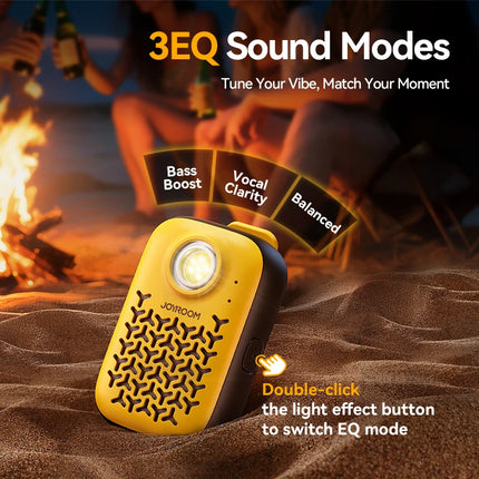 Joyroom Wearable Bluetooth Speakers,IP67 Waterproof,Clip-On Portable Small Personal Speaker/Clean Sound/Stereo Pair/Wireless 5.4