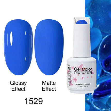 Clou Beaute 15ml HEMA TPO FREE Color Gel Nail Polish Nude Pink Red Green Collection Nail Gel Polish Glitter Soak Off UV LED Gel