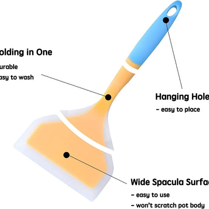 Silicone Spatula Cooking Utensils Beef Meat Egg Kitchen Scraper Wide Pizza Cooking Tools Shovel Non-stick Spatula Color Randomly