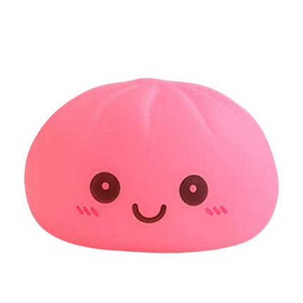 New LED Bun Squishy, Glowing Stress Ball, Light-up Bubble Spitting Bun, Realistic Steamed Bun，Desk Decoration