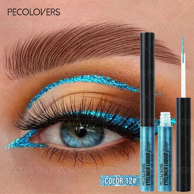 1PC Pearlescent Sparkle, Sequins, Brightening Highlighter, Liquid Eyeliner Eyeshadow, Suitable for Christmas and Holiday Party
