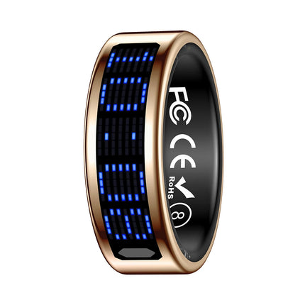 SR16 Display Screen Smart Ring Men Women Lightweight Call Reminder IP68 Waterproof Heart Rate Blood Oxygen Monitor Finger Ring