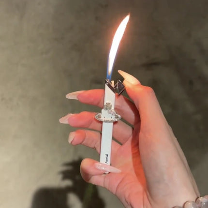 New Butane Gas Lighter Portable Metal Inflatable Lighter Katie Cat Pattern Gas Lighter Cigarette Accessories Small Gifts
