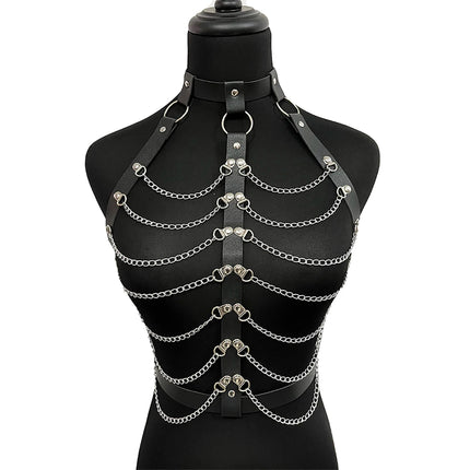 Sexy Chest Harness Leather Lingerie Erotic Body Harness Women Mature Suspenders Garter Belt Bdsm Harness Fetish Underwear Bondag