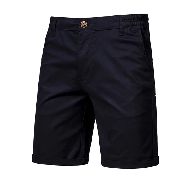 Summer New Cotton Casual Shorts - European-Style Straight-Fit Slim Five-Pocket Pants - Large Size - Solid Color - Men's Workwear