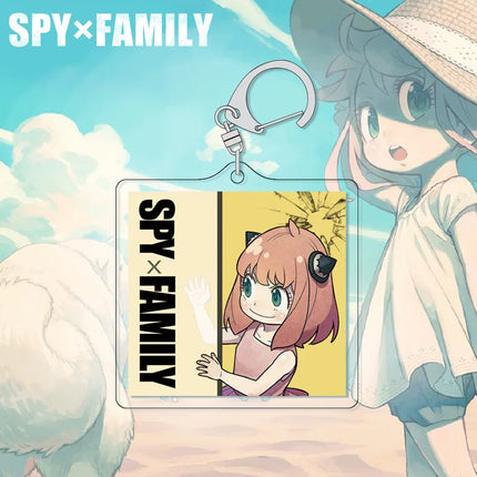 SPY×FAMILY Anya Keychain Acrylic Charm Cute Anime Figure Pendant for Backpack Bag Accessories Spy x Family Merchandise Gift for