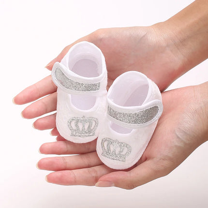 Multiple Options Newborn Baby First Baptist Shoe: Newborn Boy and Girl White Baptist Shoes Soft Sole Walking Shoes Size-9CM-10CM