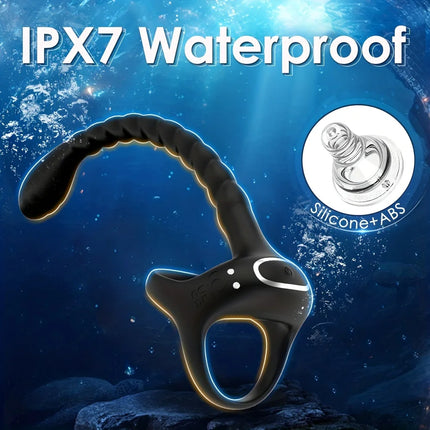 Prostate Massager Cock Ring Vibrators for Men Adult Sex Toy for Men Vibrating Cock Ring Stimulator Remote Control Anal Butt Plug
