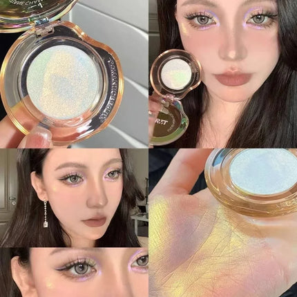 RMT Chameleon Highlight Pink Purple Fine Powder Cream Blusher Shiny ROMATIC Face Brighten High Gloss Integrated Plate Makeup