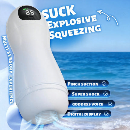 Male Masturbator Cup Vibration Blowjob Real Vagina Pocket Pussy Automatic Vibrating Bullet Penis Oral Adults Sex Toys For Man