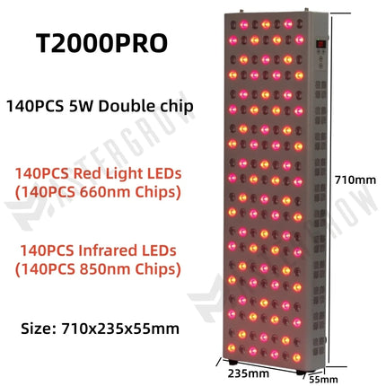 Double Chip Timing Led Red Light Therapy Panel Lamp 660nm Near Infrared Therapy Light 850nm LED Beauty Devices for Face and Body