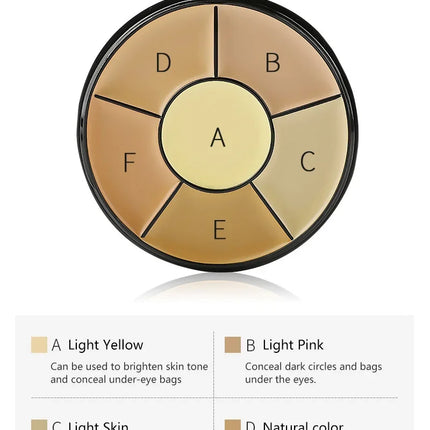 6Colors Concealer Palette Cream Texture Covers Acne Marks Dark Circles Multifunction Face Makeup Lasting Brighten Face Cosmetics