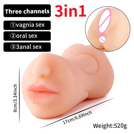 Realistic Vagina for Men 2 in 1 Masturbation Sex shop Pocket Pussy Seхsexual Masturbator Man Pleasuring Anime Girl Sextoys Anal