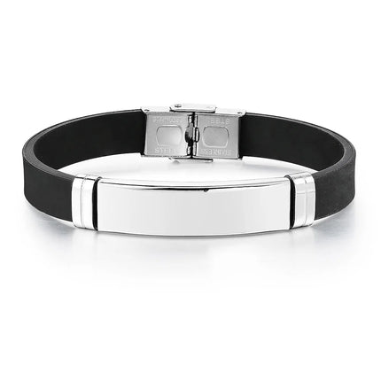 Bracelet Homme Twist Braid Leather Rope Bracelets For Men Stainless Steel Hiphop Rock Fashion Jewelry Accessories Wholesale