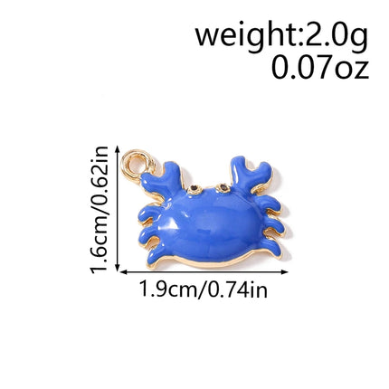 10pcs Cute Mix Marine Life Charms Enamel Starfish Lobster Crab Charms Pendants for Jewelry Making Necklaces Earrings DIY Gifts