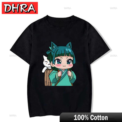 Anime Apothecary Diaries Crewneck T-Shirt Short Sleeve Maomao Tee Shirt Graphic Printed Casual Summer Unisex Tops Cute Clothing