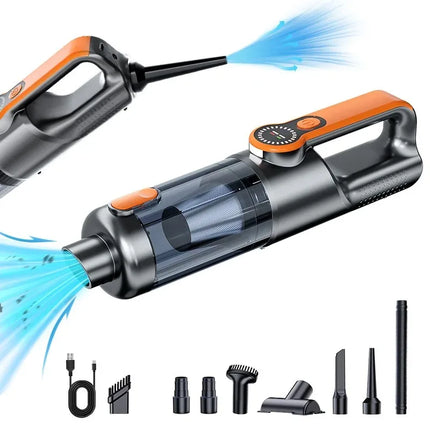17000PA Car Vacuum Cleaner Rechargeable High Power Mini Vacuum Cleaner with LED Light Portable Cordless Compressed Air Duster