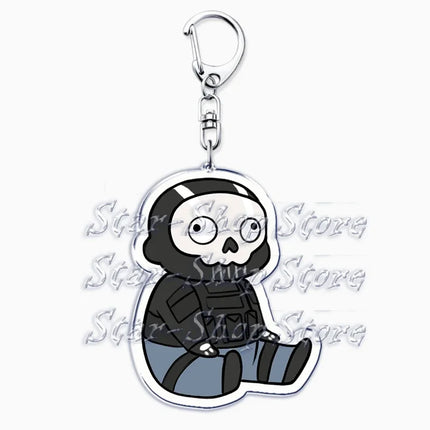 Hot Military Game Ghost Chibis Keychains for Accessories Cod Soldier Soap Simon Riley Keyring Jewelry Fans Friends Gaming Gifts