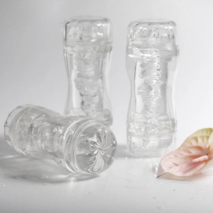 Adult Male Masturbator Cup Soft Pussy Sex Toys Transparent Vagina Men Endurance Exercise Sex Supplies Vacuum Pocket Cup for Men